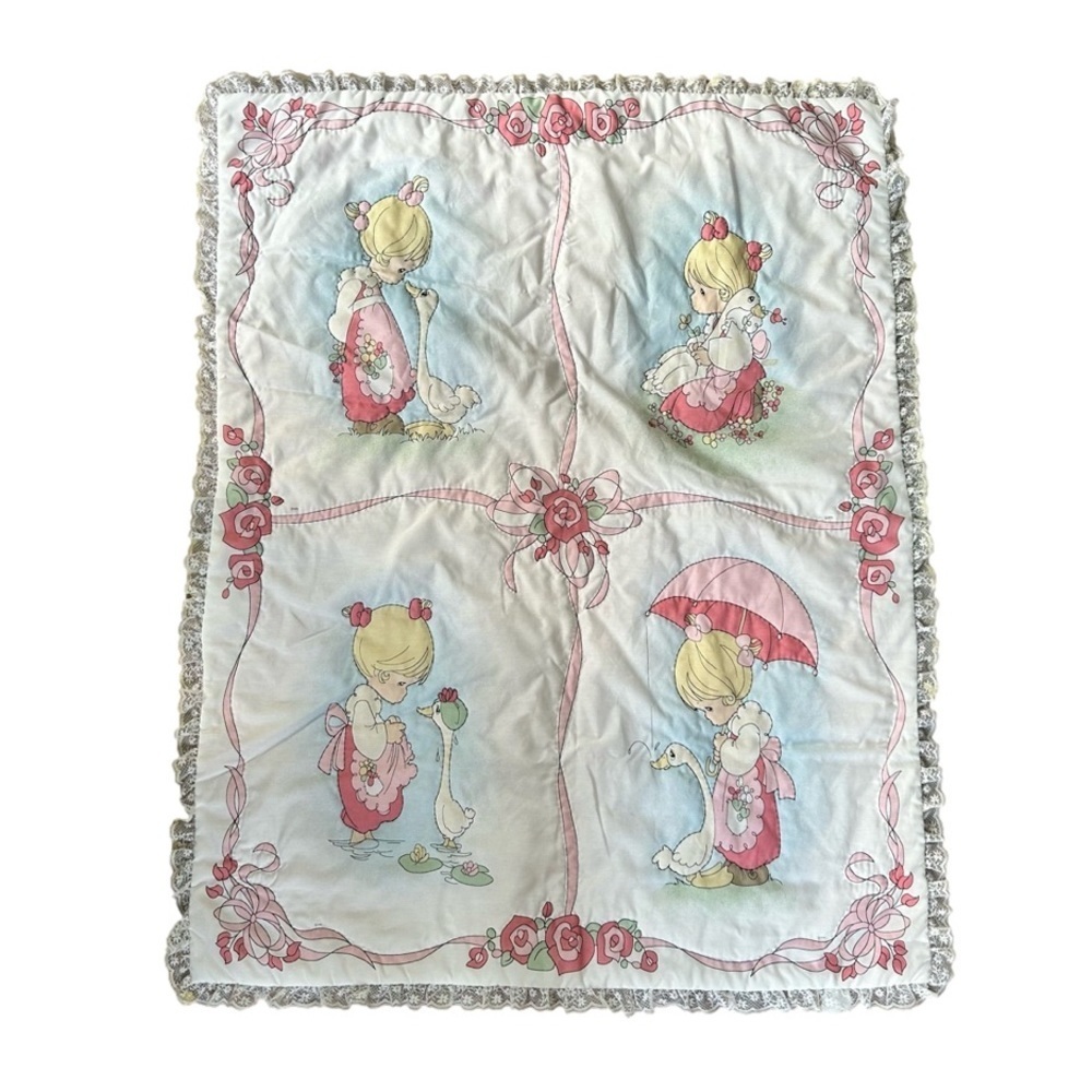 Precious Moments Hand Sewn Vintage Quilt or Wall Hanging